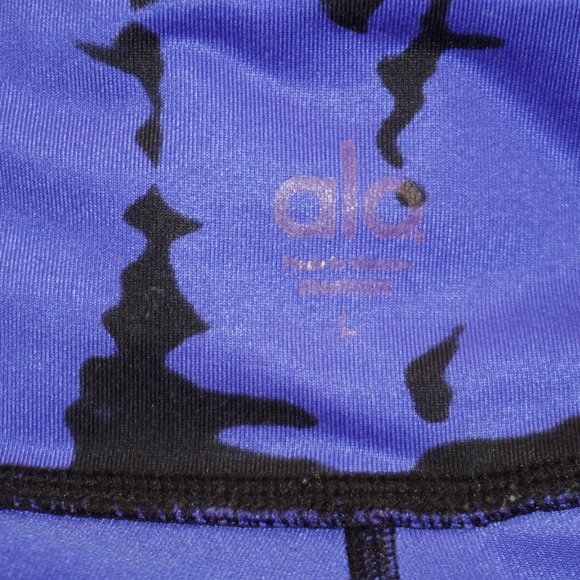 ALO YOGA Cobalt Blue Black Abstract Leggings  L - Picture 7 of 7